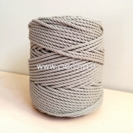 Twisted cotton cord, dark grey, 3 mm, 250 m