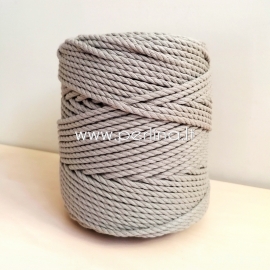 Sukta medvilninė virvė, šviesiai pilka sp., 4 mm, 160 m