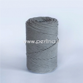 Cotton rope, dark grey, 3 mm, 140 m