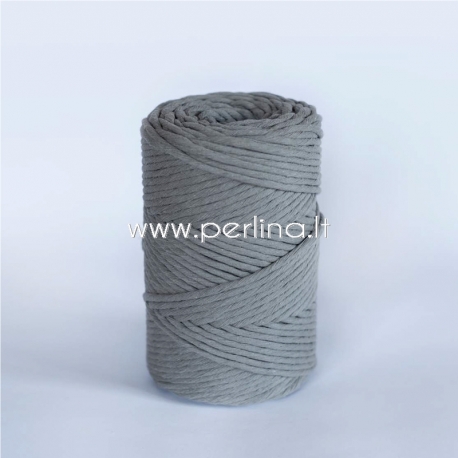 Cotton rope, dark grey, 3 mm, 140 m