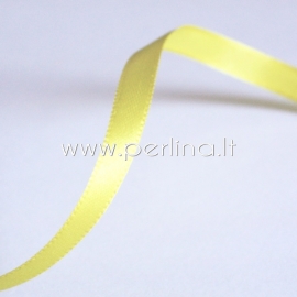 Satin ribbon, yellow, 6 mm, 1 m