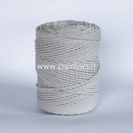 Twisted cotton cord, natural, 5 mm, 340 m