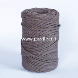 Cotton rope, taupe, 3 mm, 140 m