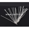 Head pins, silver plated, 60x0,8 mm, 10 pcs