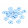 Resin button, light blue, 15 mm