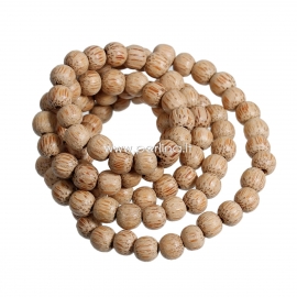 Coco wood bead, coffee color, 8-9 mm, 1 pc
