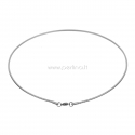 Stainless steel wire collar necklace, silver tone, 43,5 cm long
