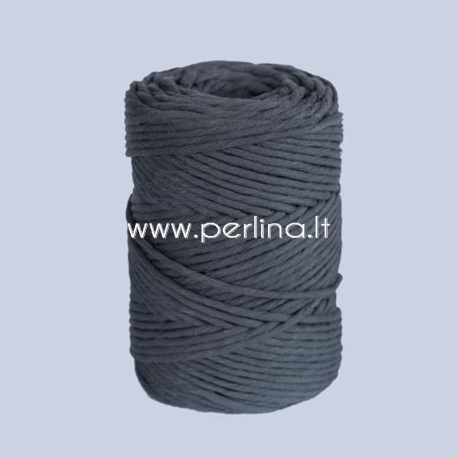 Cotton rope, black, 3 mm, 140 m