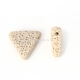 Natural Lava bead, creamy white dyed, 19x17mm, 1pc