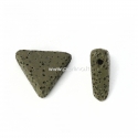 Natural Lava bead, army green dyed, 19x17mm, 1pc