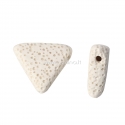 Natural Lava bead, white dyed, 19x17mm, 1pc