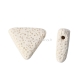 Natural Lava bead, white dyed, 19x17mm, 1pc