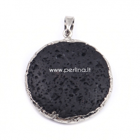 Natural Lava rock pendant, 4,7x3,5 cm