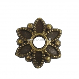 Bead cap, antique bronze, 8x7 mm, 1 pc