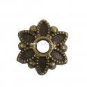 Bead cap, antique bronze, 8x7 mm, 1 pc