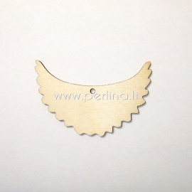 Chipboard wings, natural wood color, 7x4,5cm, 1pc