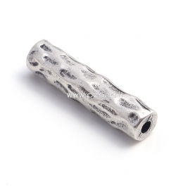 Spacer bead cylinder, antique silver, 38x8 mm