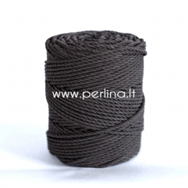 Twisted cotton cord, black, 4 mm, 150 m