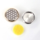 Stainless steel snap button oil diffuser "Flower of life", gold plated, 20 mm