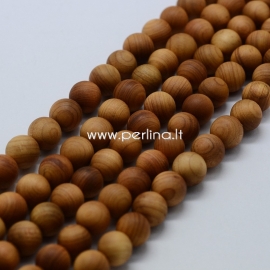 Wood bead, natural wood color, 6 mm, 1 pc