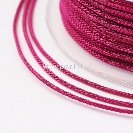 Braided nylon thread, cerise, 1,5 mm, 1 roll/12 m