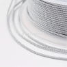 Braided nylon thread, silver/light grey, 1,5 mm, 1 roll/12 m
