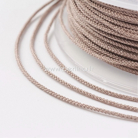 Braided nylon thread, rosy brown, 1,5 mm, 1 roll/12 m