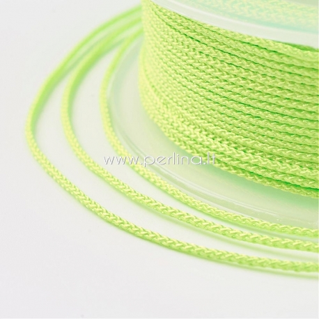 Braided nylon thread, green yellow, 1,5 mm, 1 roll/12 m