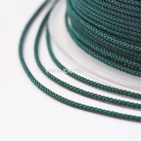 Braided nylon thread, dark green, 1,5 mm, 1 roll/12 m