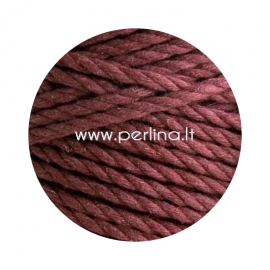 Twisted cotton cord, red vine, 3 mm, 260 m