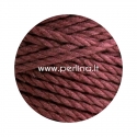 Twisted cotton cord, red vine, 3 mm, 140 m