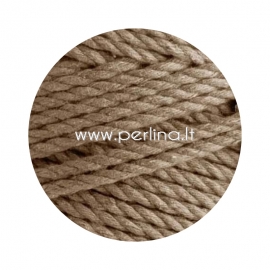 Twisted cotton cord, white coffee, 4 mm, 160 m