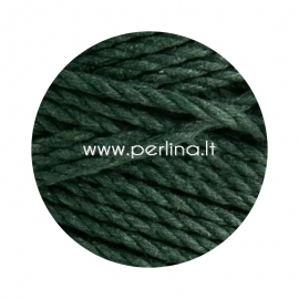Twisted cotton cord, mossy green, 4 mm, 160 m