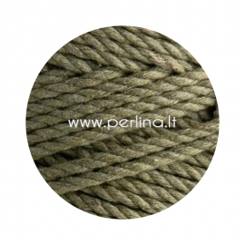 Twisted cotton cord, khaki, 3 mm, 260 m