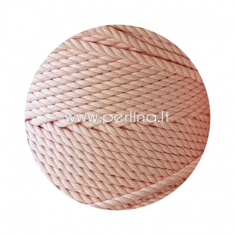 Twisted cotton cord, light pink, 4 mm, 160 m