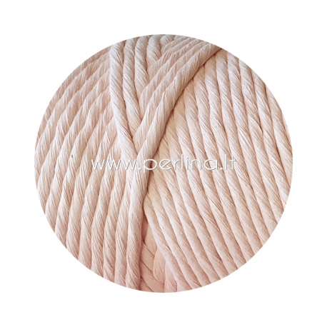 Cotton rope, light pink, 3 mm, 140 m