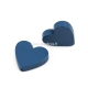 Wood bead heart, dark blue color, 21x19 mm, 1 pc
