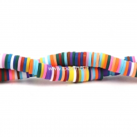 Polymer clay Katsuki beads, multicolor, 6 mm, 1 strand 40~41cm