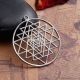 Pendant "Sri Yantra", silver color, 39x35 mm