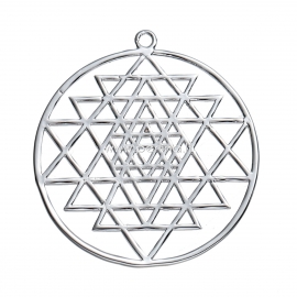 Pendant "Sri Yantra", silver color, 39x35 mm