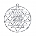 Pendant "Sri Yantra", silver color, 39x35 mm