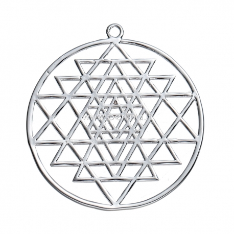 Pendant "Sri Yantra", silver color, 39x35 mm