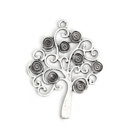 Pendant "Tree", antique silver, 58x44 mm