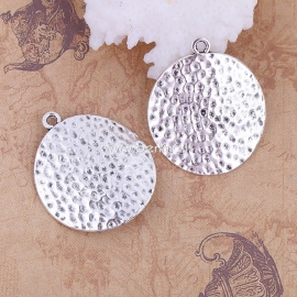 Pendant hammered, antique silver, 30x26 mm