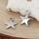 Pendant pentagram star, silver tone, 17x14 mm