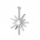 Pendant sun with pearl imitation, silver tone, 33x20 mm