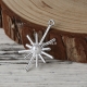 Pendant sun with pearl imitation, silver tone, 33x20 mm