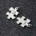Pendant puzzle with heart, antique silver, 27x15 mm