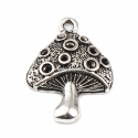 Pendant mushroom, antique silver, 27x18 mm