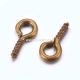 Screw eye pin peg bail, antique bonze color, 8x4x1mm, 1pc